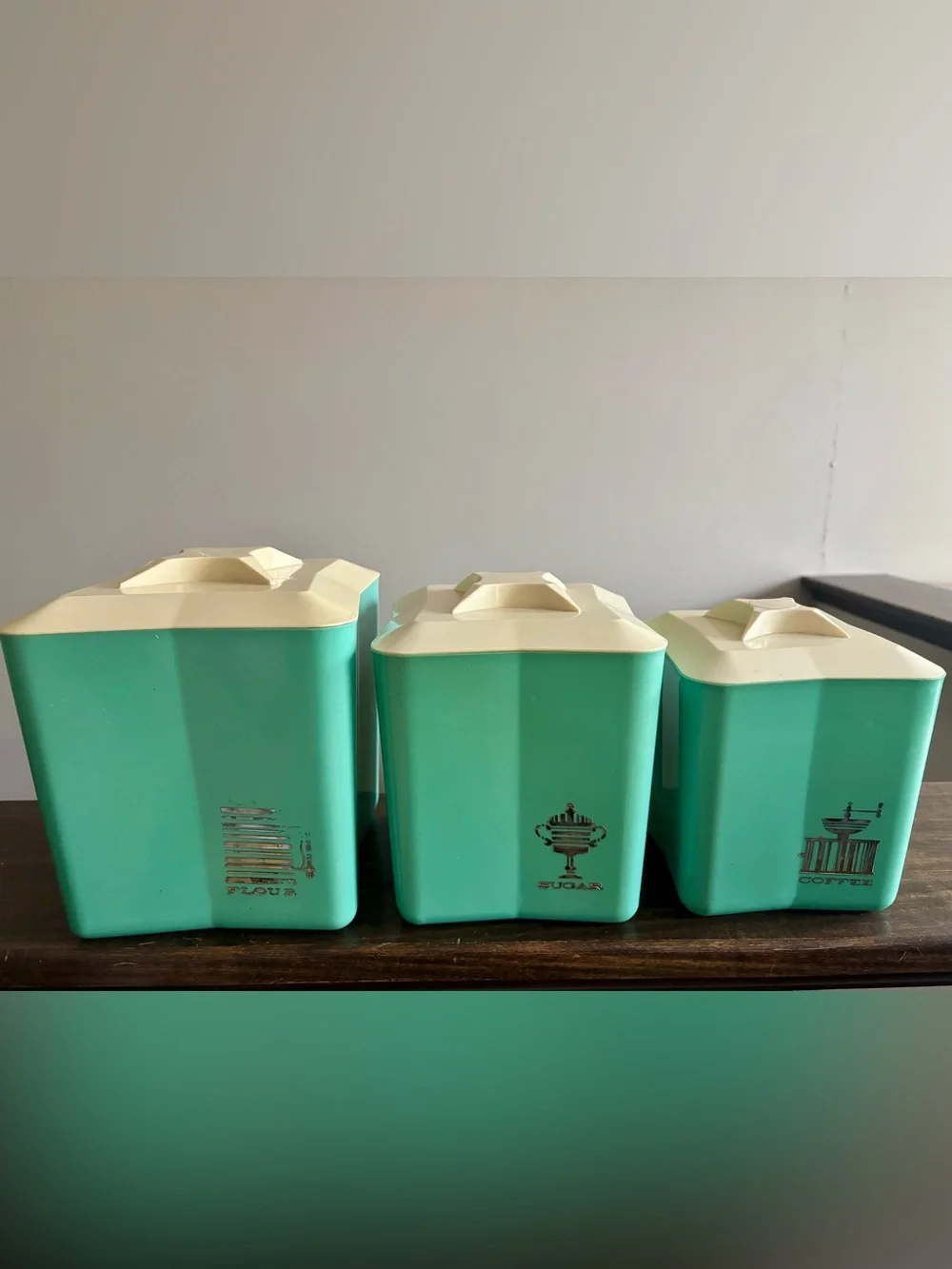 1950s Turquoise Canister Set